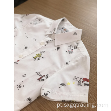 Adorável camisa infantil 100% algodão de manga curta